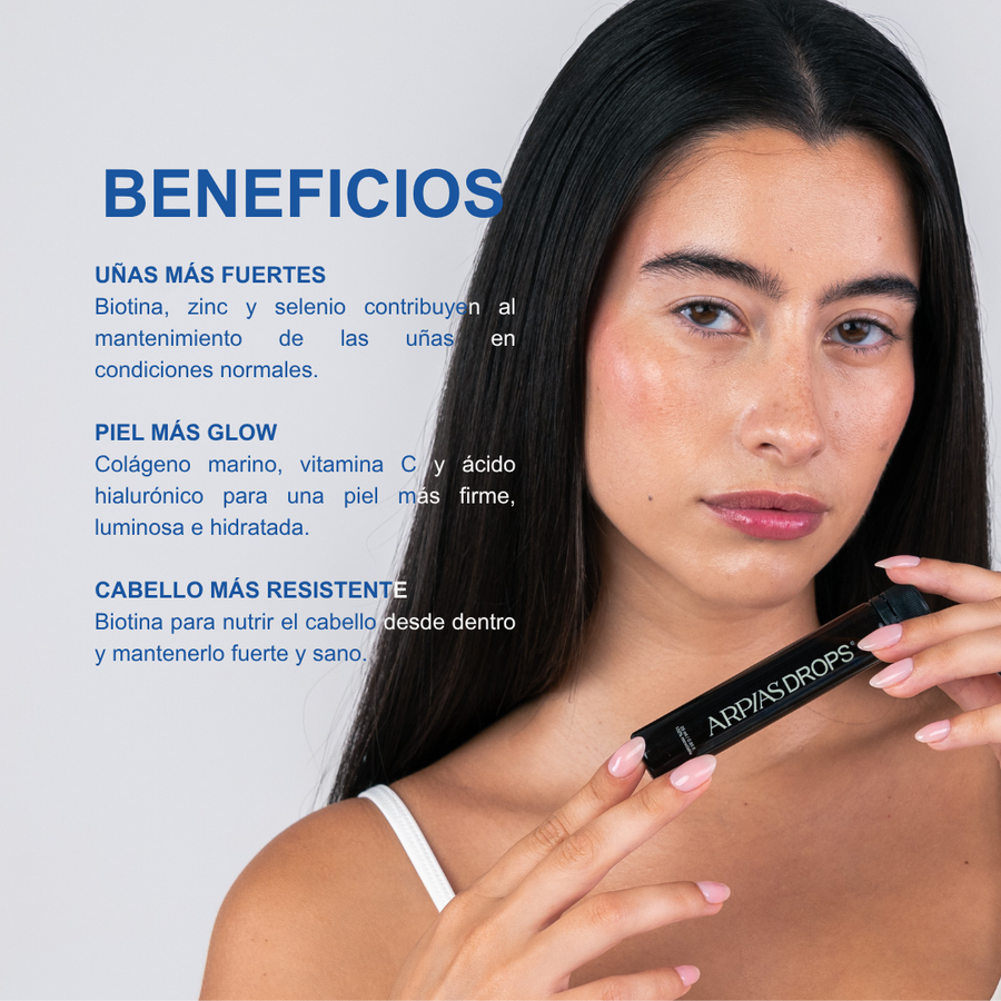 Beneficios de Arpías Drops: uñas más fuertes, piel más glow y cabello más resistente