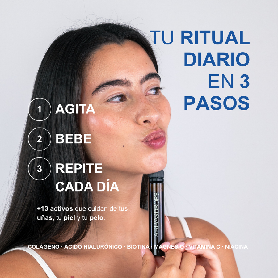 Tu ritual diario en 3 pasos con Arpías Drops: agita, bebe y repite cada día